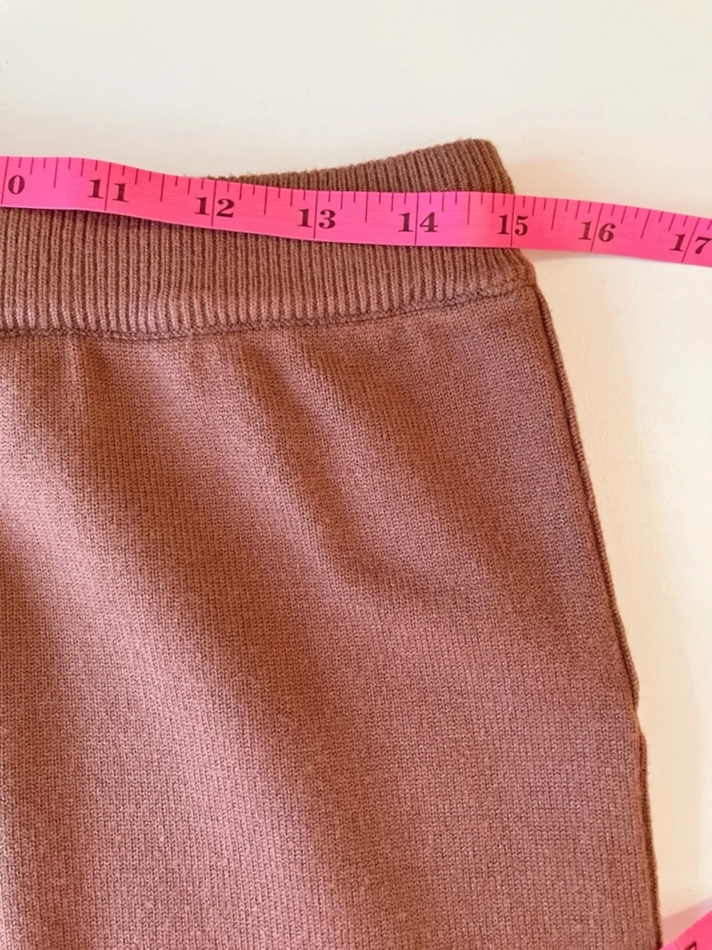 Amazon High-Rise Wide-Leg Drawstring Knit Lounge Pants Coffee Brown NWOT Small - Picture 7 of 10